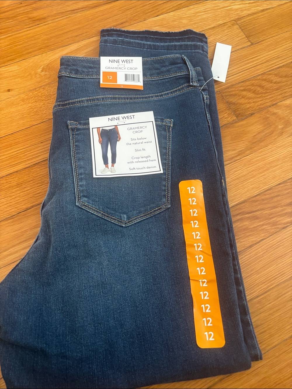 Nine West Dark Blue Gramercy Crop Jeans